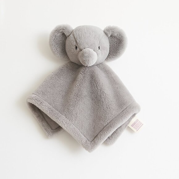 Soft Gray Elephant Lovey Blanket – Plush Baby Security Toy - Picture 1 of 6